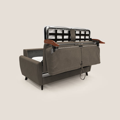 Callisto Divano letto matrimoniale in tessuto morbido impermeabile T02 marrone