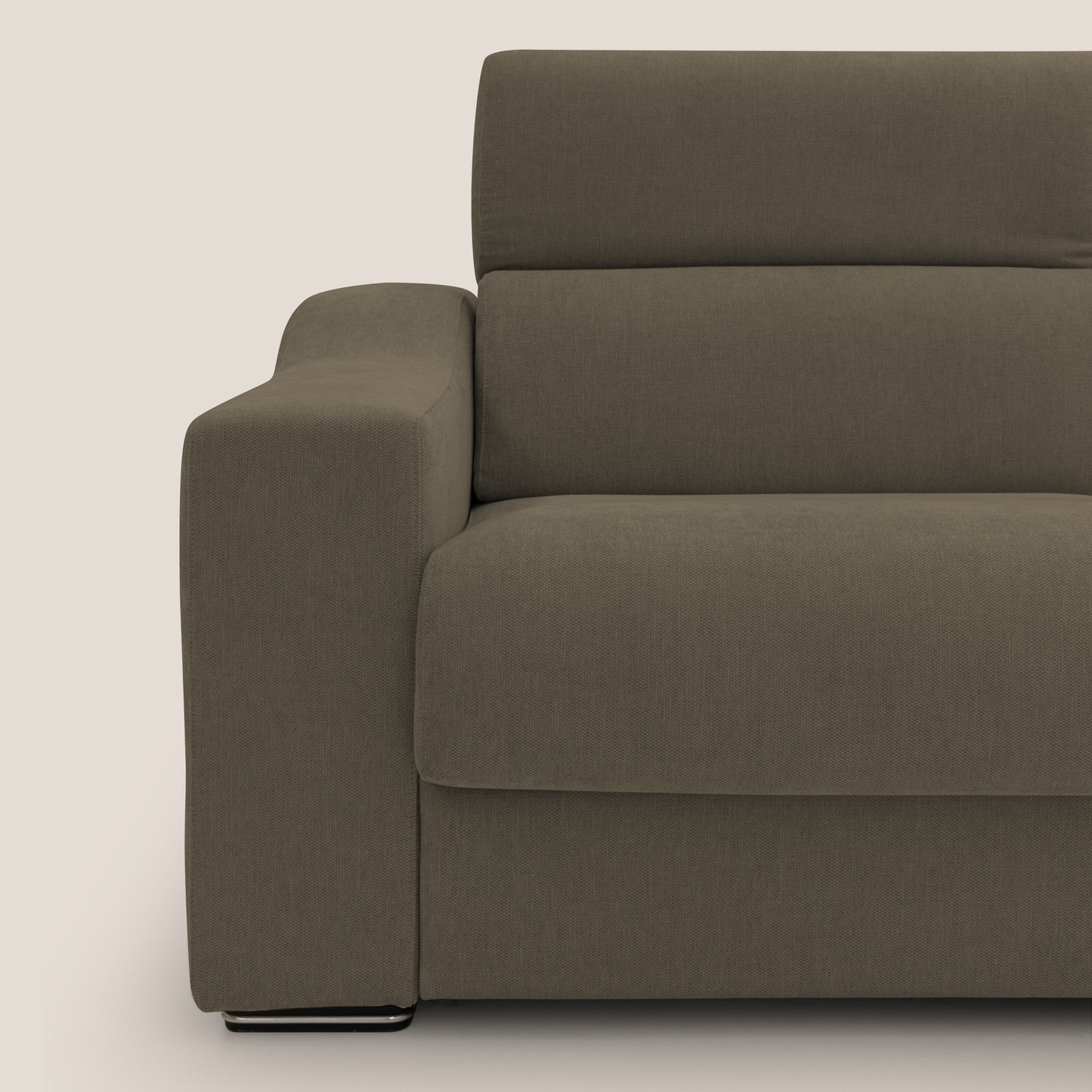 Bomber divano letto matrimoniale con poggiatesta in tessuto impermeabile T14 marrone 