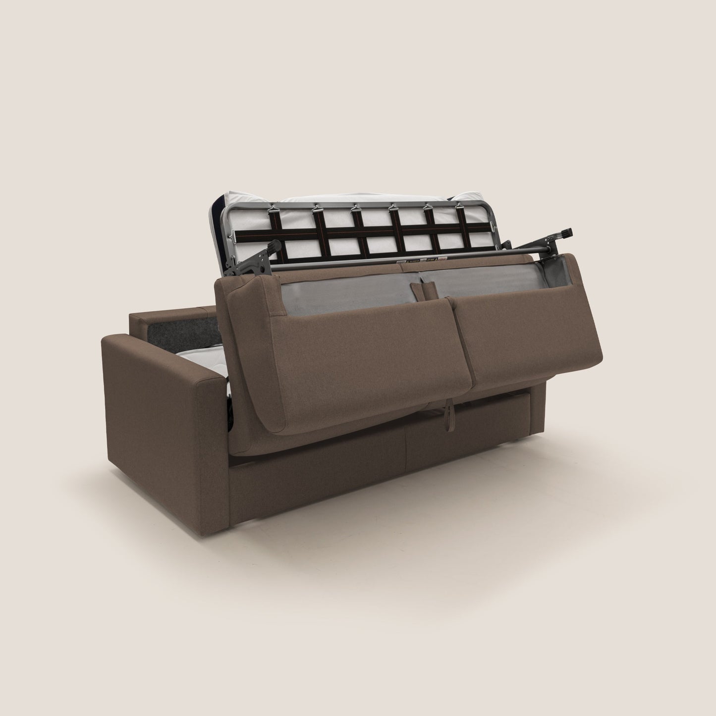 Chris Divano letto matrimoniale in tessuto impermeabile T13 marrone