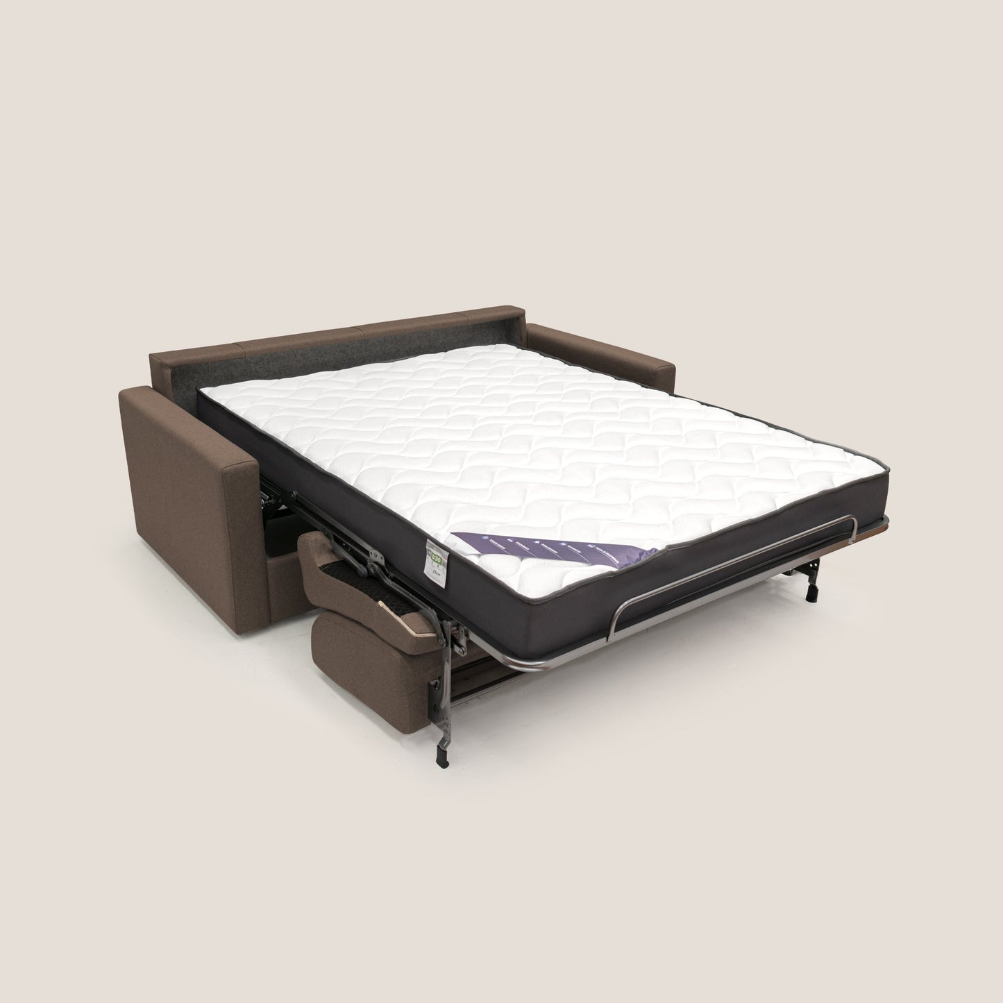 Chris Divano letto matrimoniale in tessuto impermeabile T13 marrone