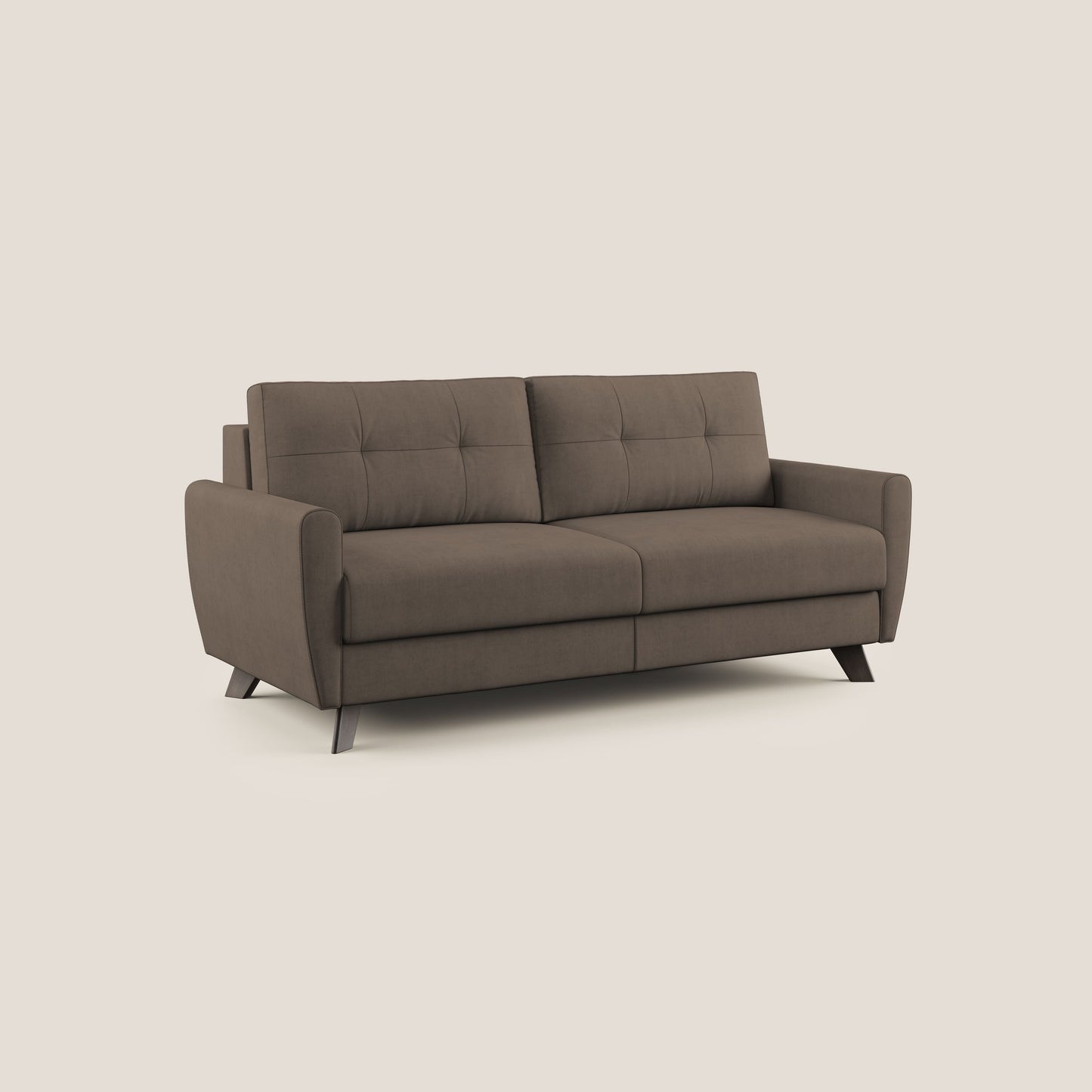 Callisto Divano letto matrimoniale in tessuto morbido impermeabile T02 marrone