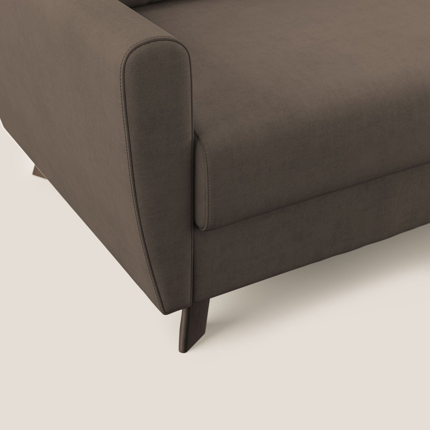 Callisto Divano letto matrimoniale in tessuto morbido impermeabile T02 marrone