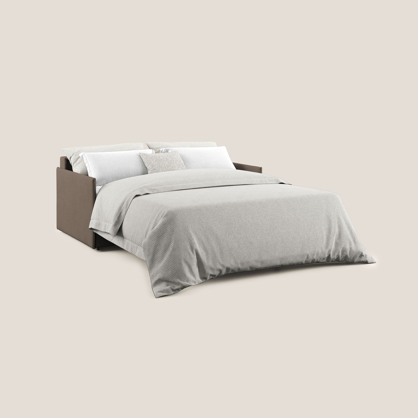 Evans Divano letto in morbido tessuto impermeabile T02 marrone