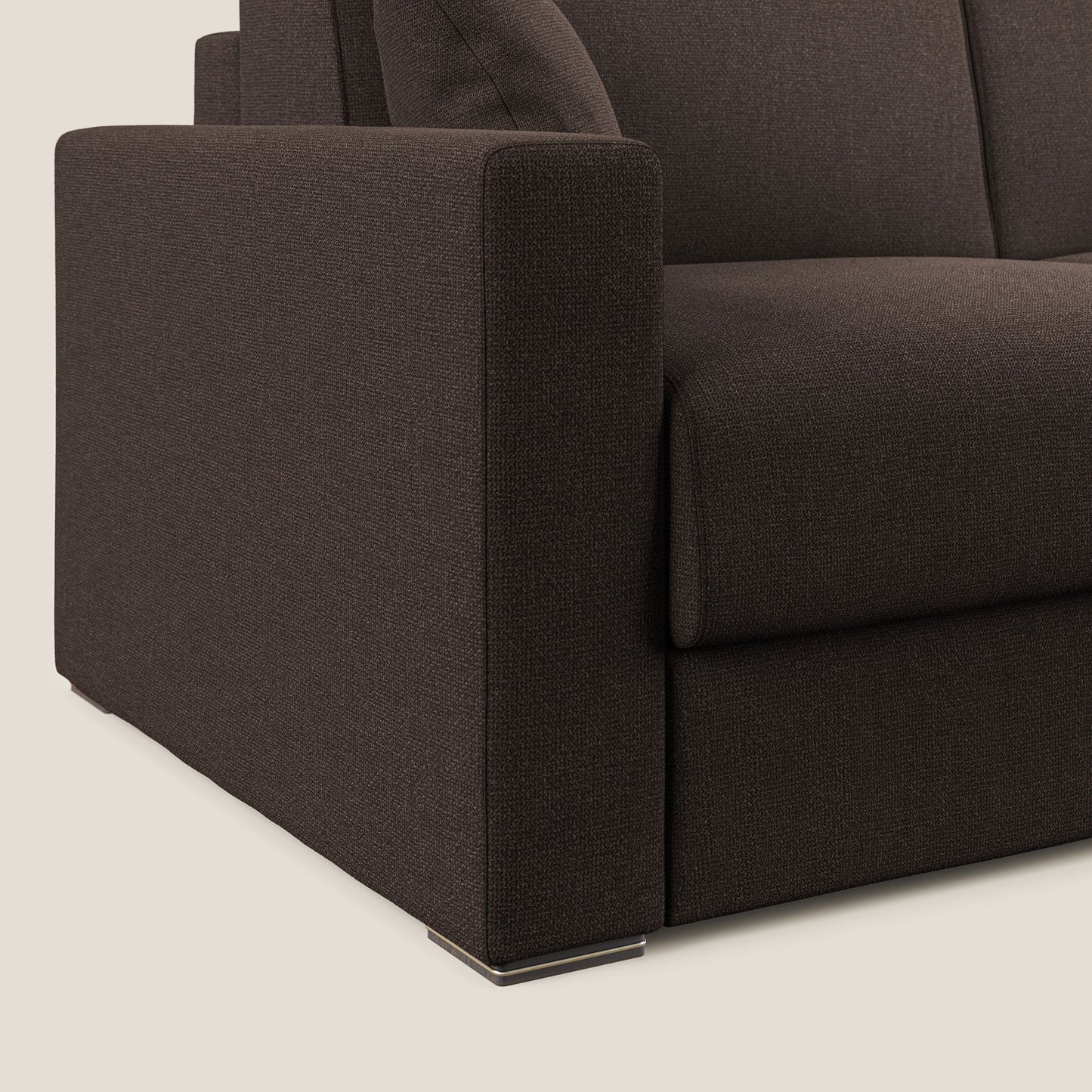 Best Divano letto angolare con penisola in tessuto smacchiabile QuickClean T08 marrone