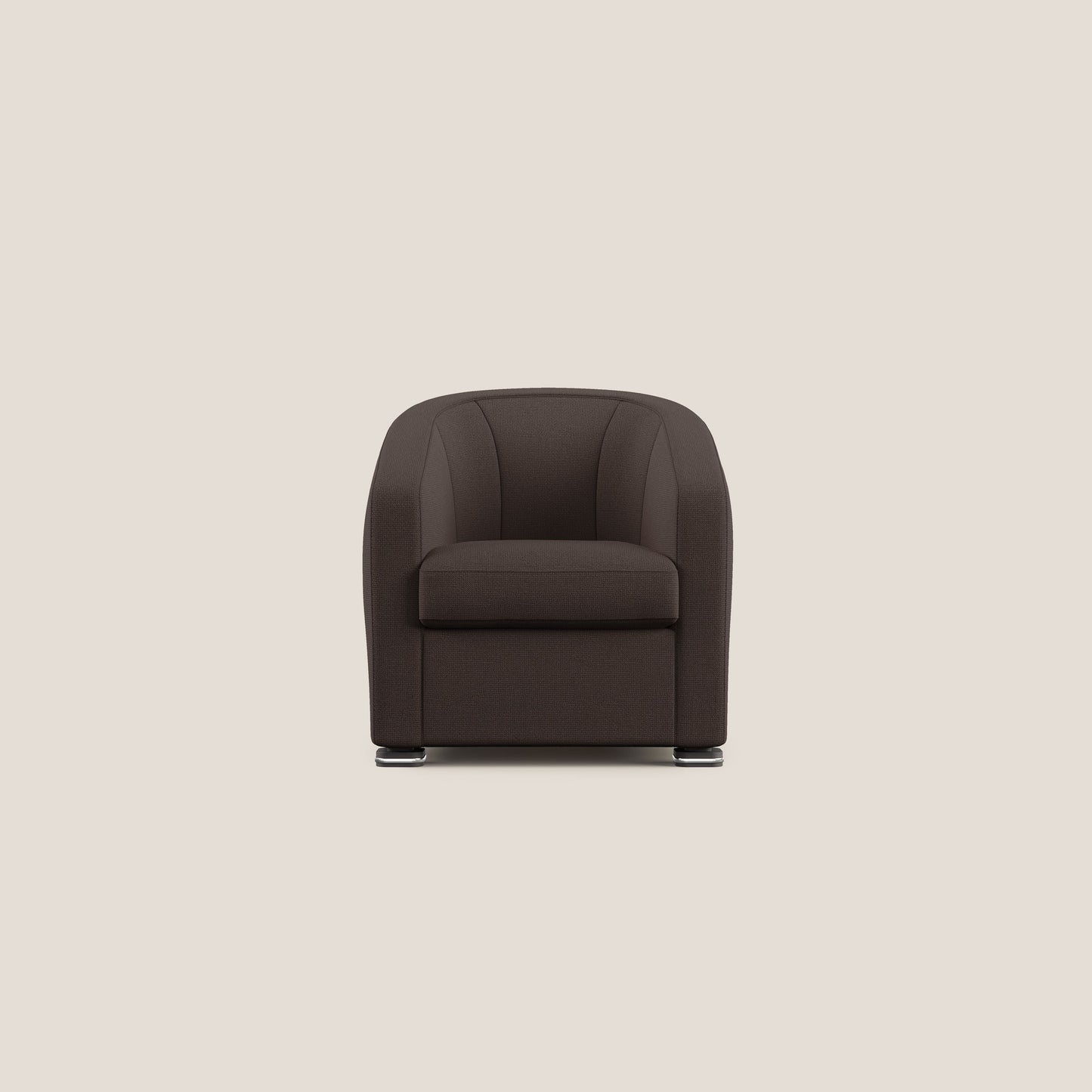 Cloe Poltroncina in tessuto smacchiabile con acqua QuickClean T08 marrone