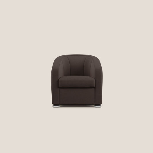 Cloe Poltroncina in tessuto smacchiabile con acqua QuickClean T08 marrone
