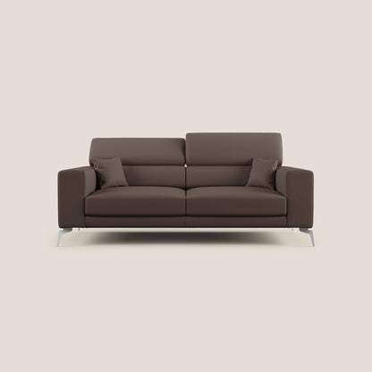 Blade Divano moderno 210 cm con poggiatesta reclinabili in Ecopelle T04 MARRONE