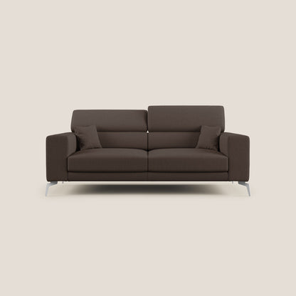 Blade Divano con poggiatesta reclinabili in tessuto impermeabile misto cotone T13 marrone