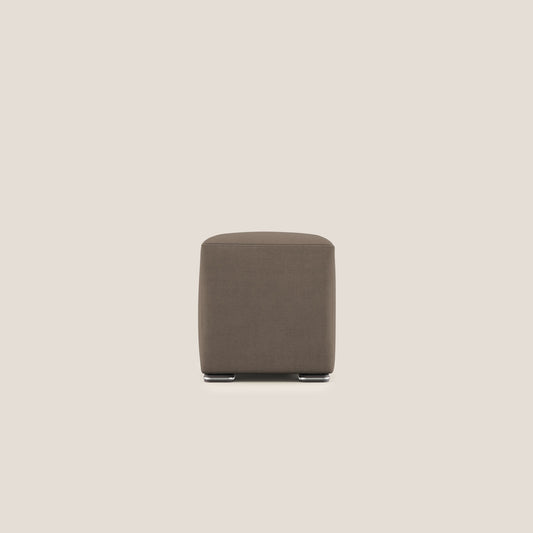 Pouf cubo in tessuto morbido impermeabile T02 marrone