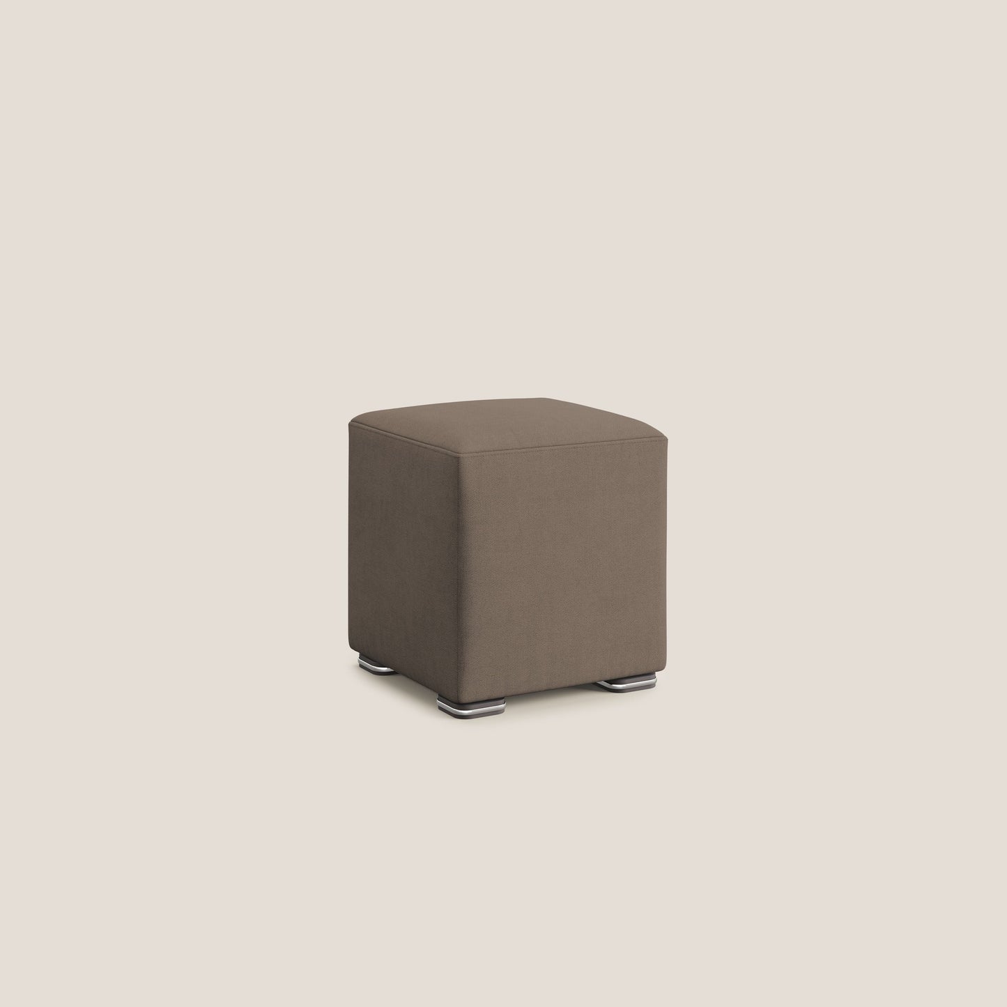 Pouf cubo in tessuto morbido impermeabile T02 marrone