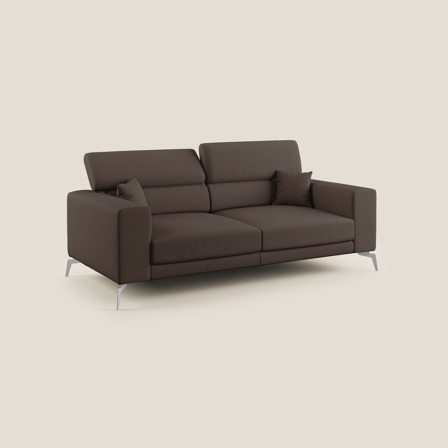 Blade Divano con poggiatesta reclinabili in tessuto impermeabile misto cotone T13 marrone