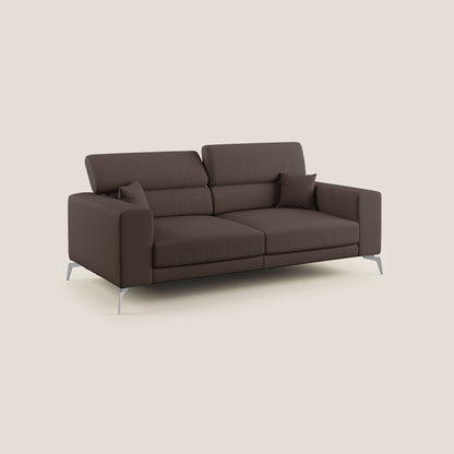 Blade Divano con poggiatesta reclinabili in tessuto impermeabile misto cotone T13 marrone