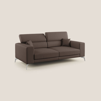 Blade Divano moderno 210 cm con poggiatesta reclinabili in Ecopelle T04 MARRONE