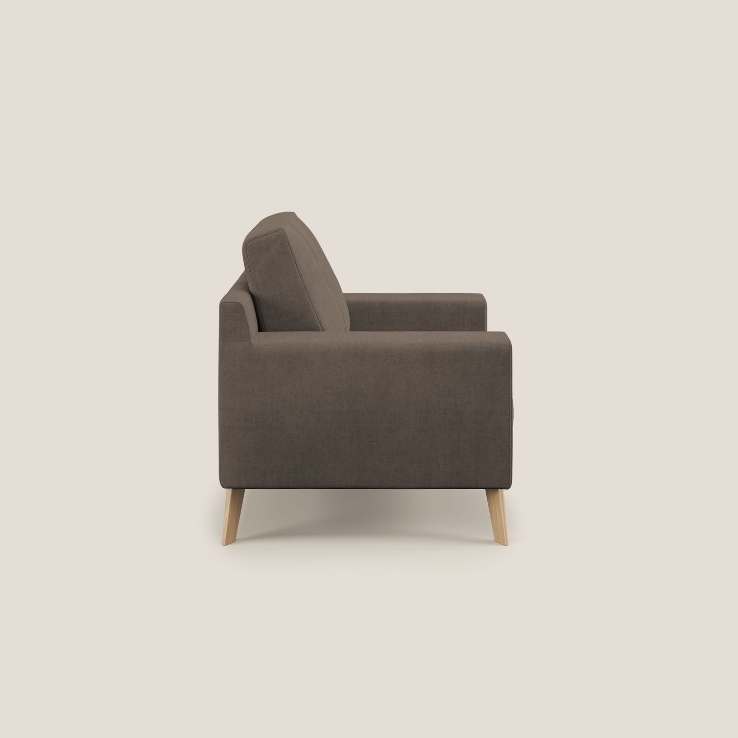 Poltroncina danese in tessuto morbido impermeabile T02 marrone