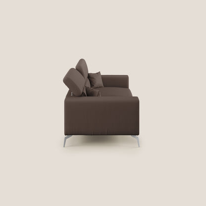 Blade Divano moderno con poggiatesta reclinabili in Ecopelle T04 marrone