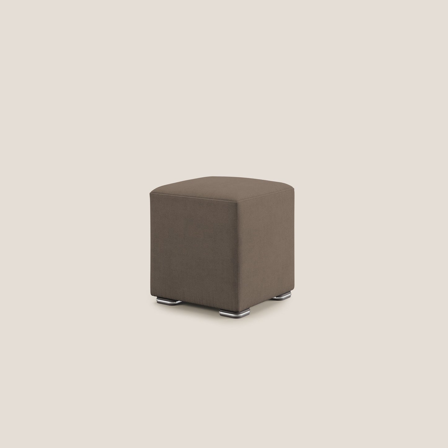 Pouf cubo in tessuto morbido impermeabile T02 marrone