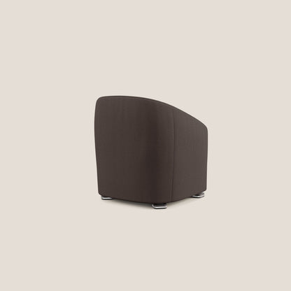 Cloe Poltroncina in tessuto smacchiabile con acqua QuickClean T08 marrone