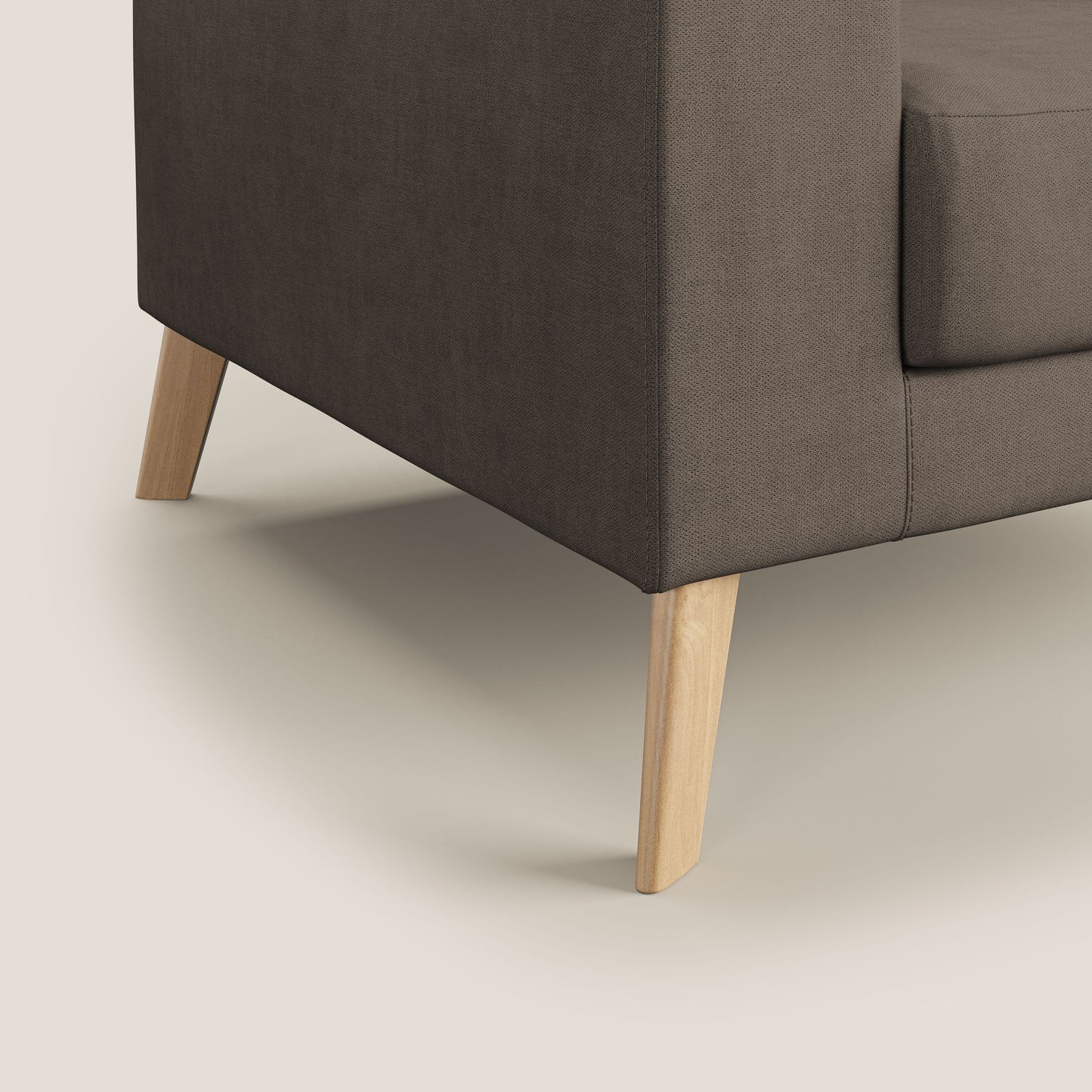 Poltroncina danese in tessuto morbido impermeabile T02 marrone