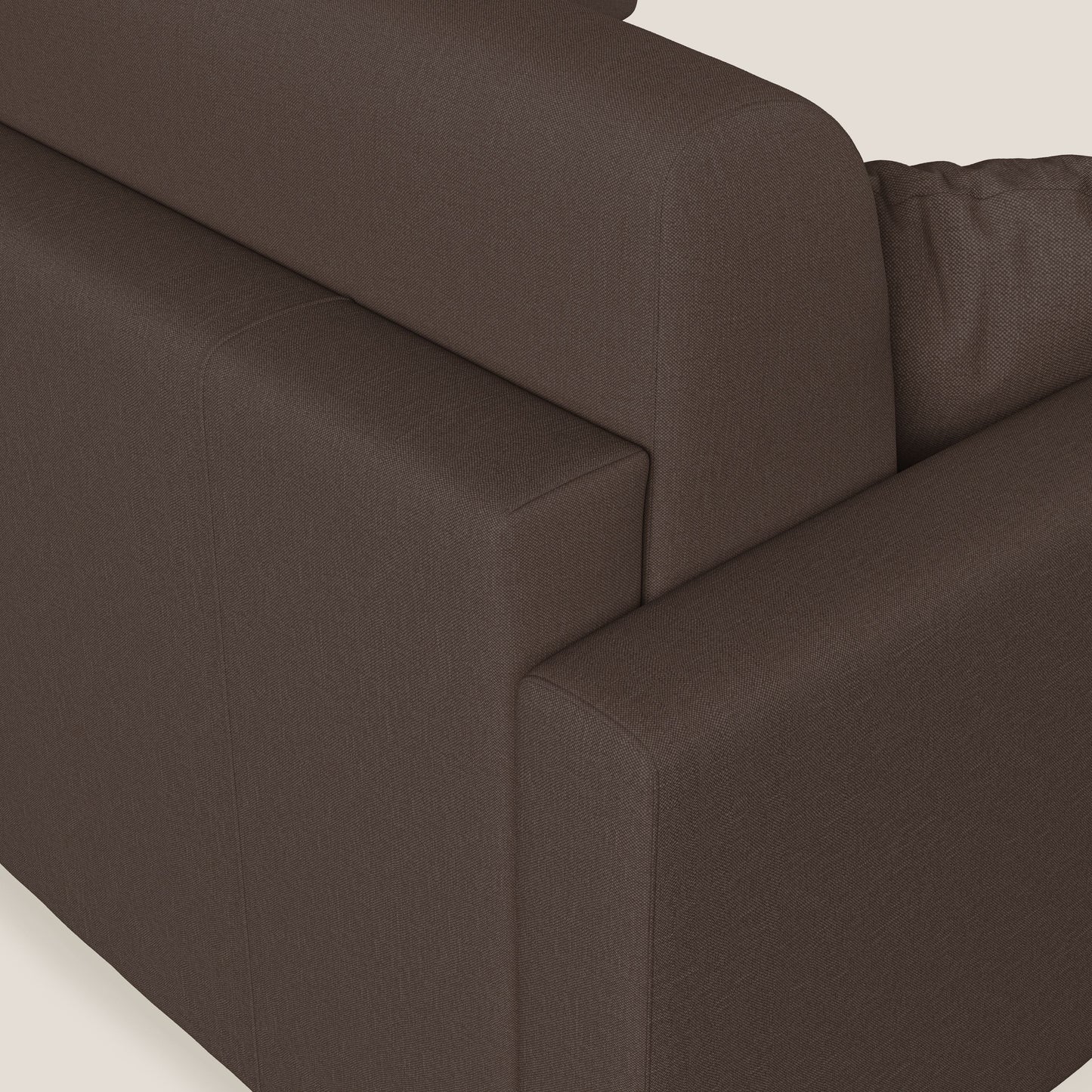 Chris Divano letto angolare 5 posti in tessuto impermeabile T13 marrone