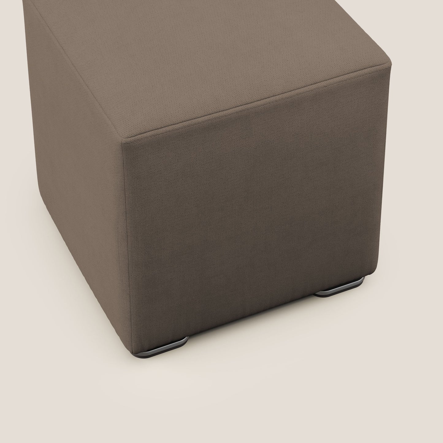 Pouf cubo in tessuto morbido impermeabile T02 marrone