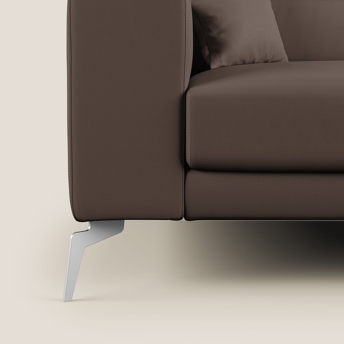 Blade Divano moderno con poggiatesta reclinabili in Ecopelle T04 marrone