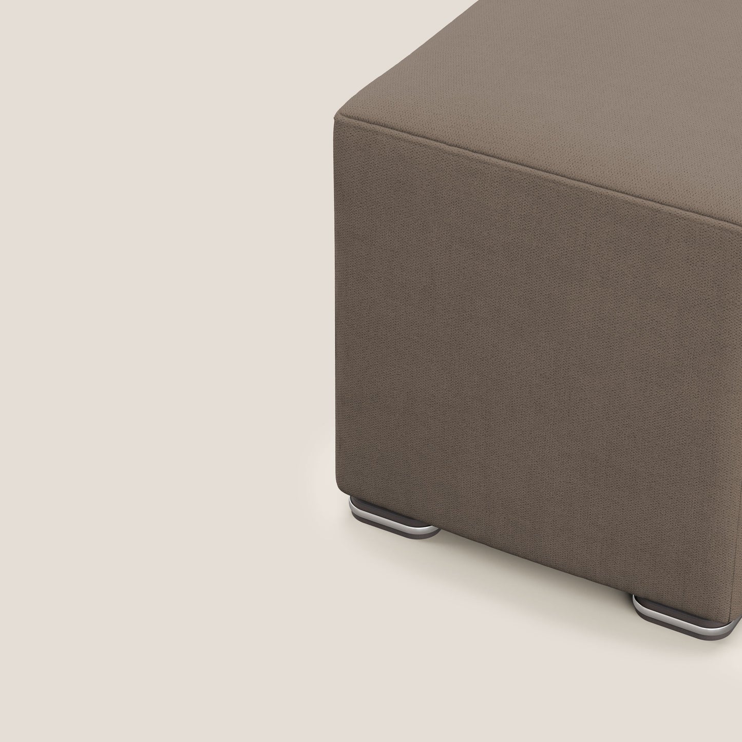 Pouf cubo in tessuto morbido impermeabile T02 marrone
