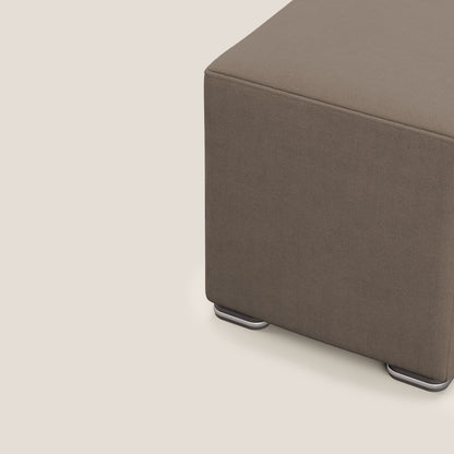 Pouf cubo in tessuto morbido impermeabile T02 marrone