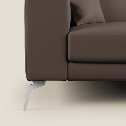 Blade Divano moderno 210 cm con poggiatesta reclinabili in Ecopelle T04 MARRONE