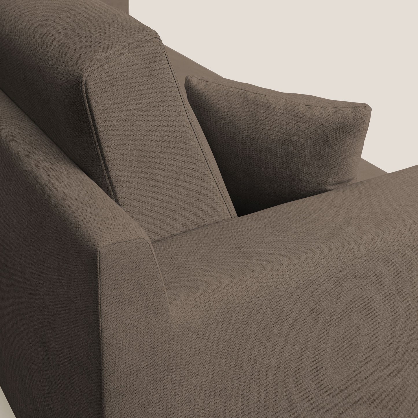 Divano danese moderno in tessuto morbido impermeabile T02 marrone