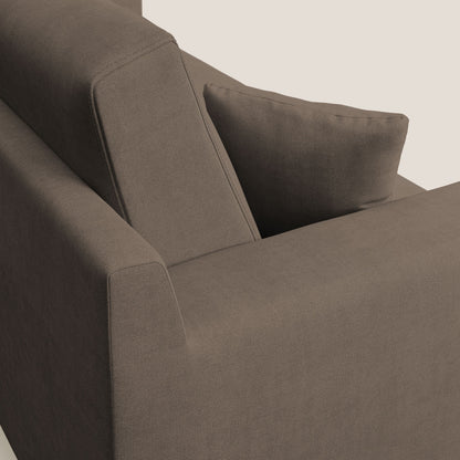 Divano danese moderno in tessuto morbido impermeabile T02 marrone