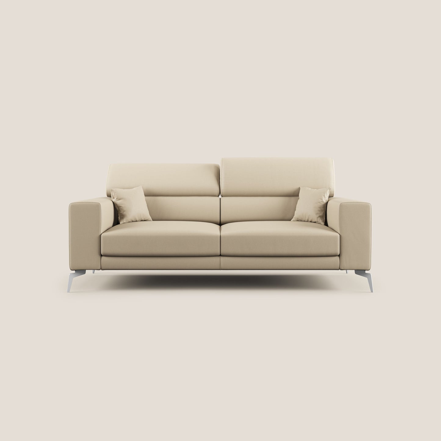 Blade Divano moderno con poggiatesta reclinabili in Ecopelle T04 panna