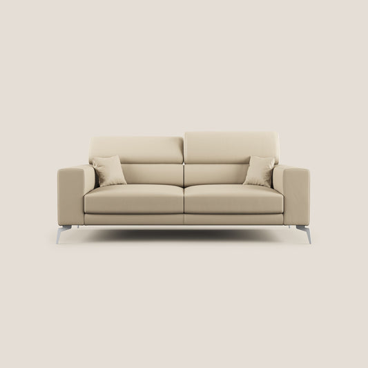 Blade Divano moderno con poggiatesta reclinabili in Ecopelle T04 panna