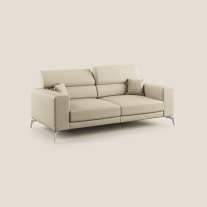 Blade Divano moderno con poggiatesta reclinabili in Ecopelle T04 panna