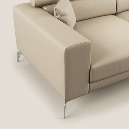 Blade Divano moderno con poggiatesta reclinabili in Ecopelle T04 panna
