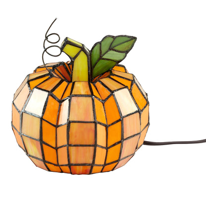 9 H Patch the Pumpkin Stained Glass Accent Lamp - 8.25L x 8.25W x 9H