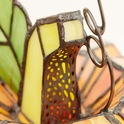 9 H Patch the Pumpkin Stained Glass Accent Lamp - 8.25L x 8.25W x 9H