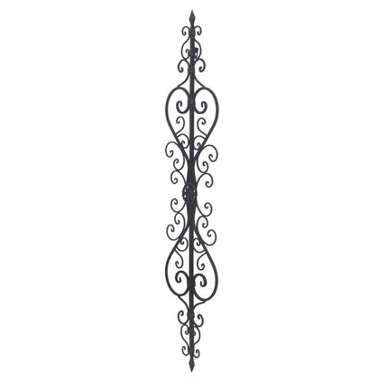 ADECO Black Scrolled Flower Metal Wall Decor Art Oblong Living Room