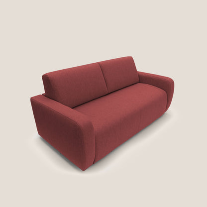 Duna Divano letto matrimoniale con materasso 20 cm in tessuto impermeabile T03 rosso