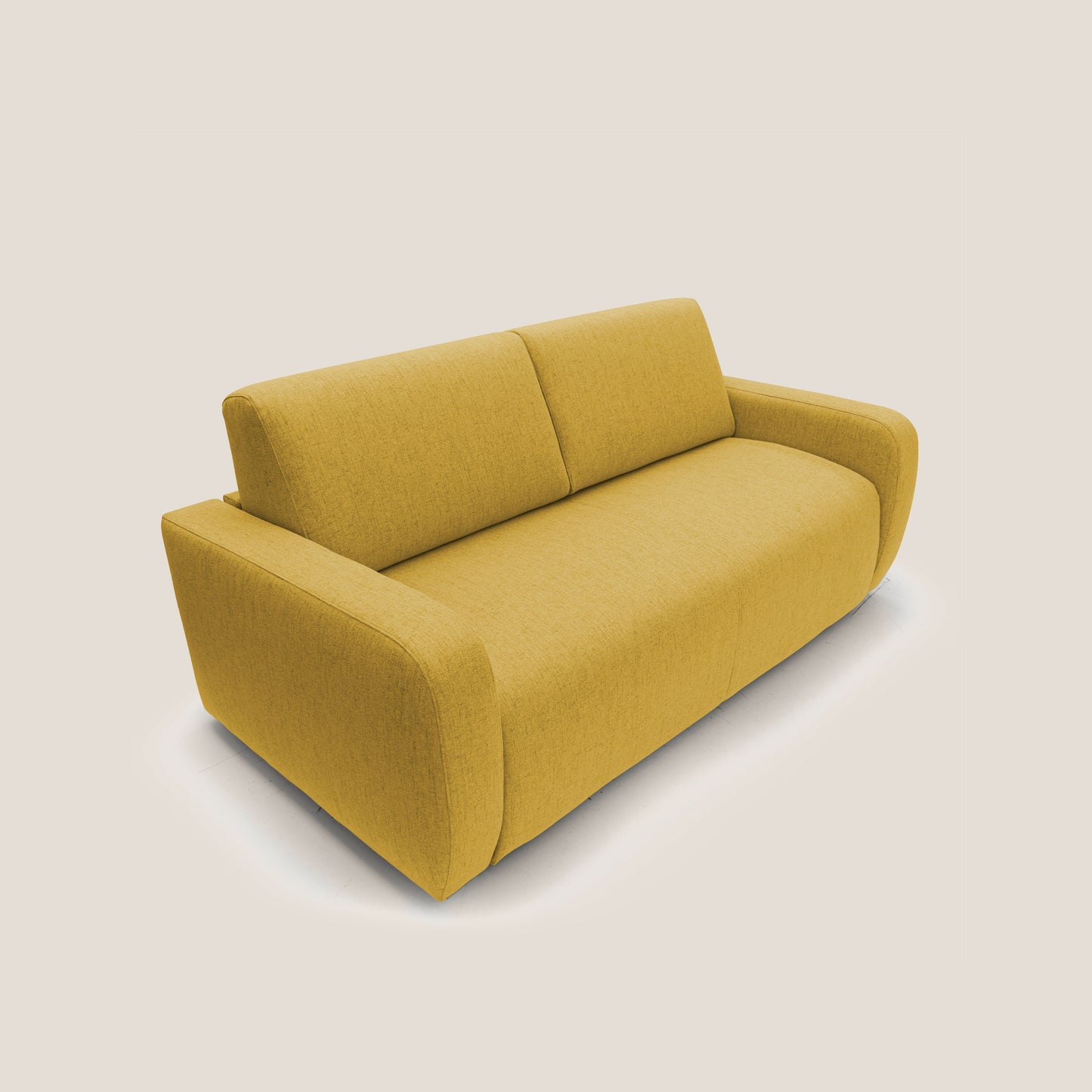 Duna Divano letto matrimoniale con materasso 20 cm in tessuto impermeabile T03 giallo