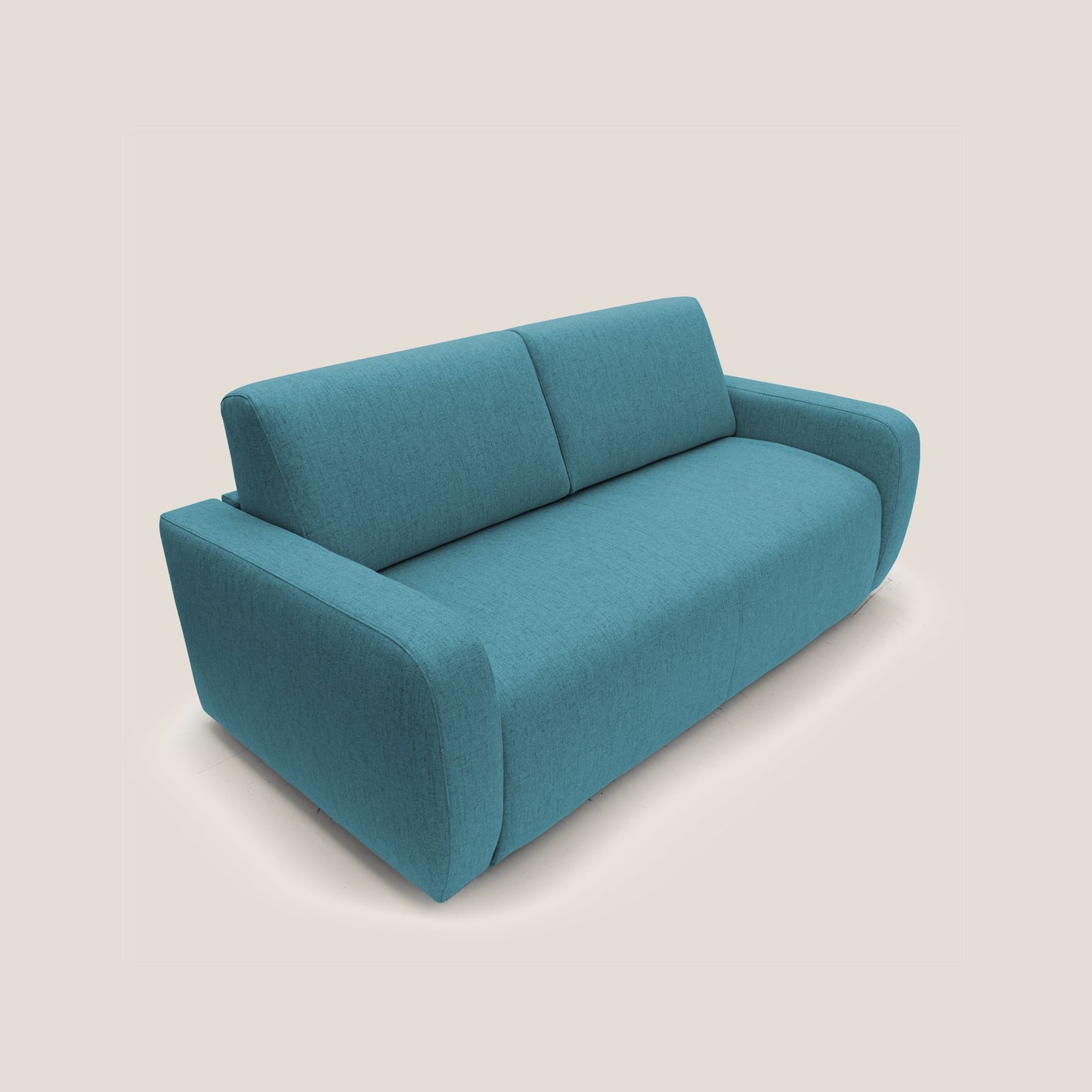 Duna Divano letto matrimoniale con materasso 20 cm in tessuto impermeabile T03 azzurro
