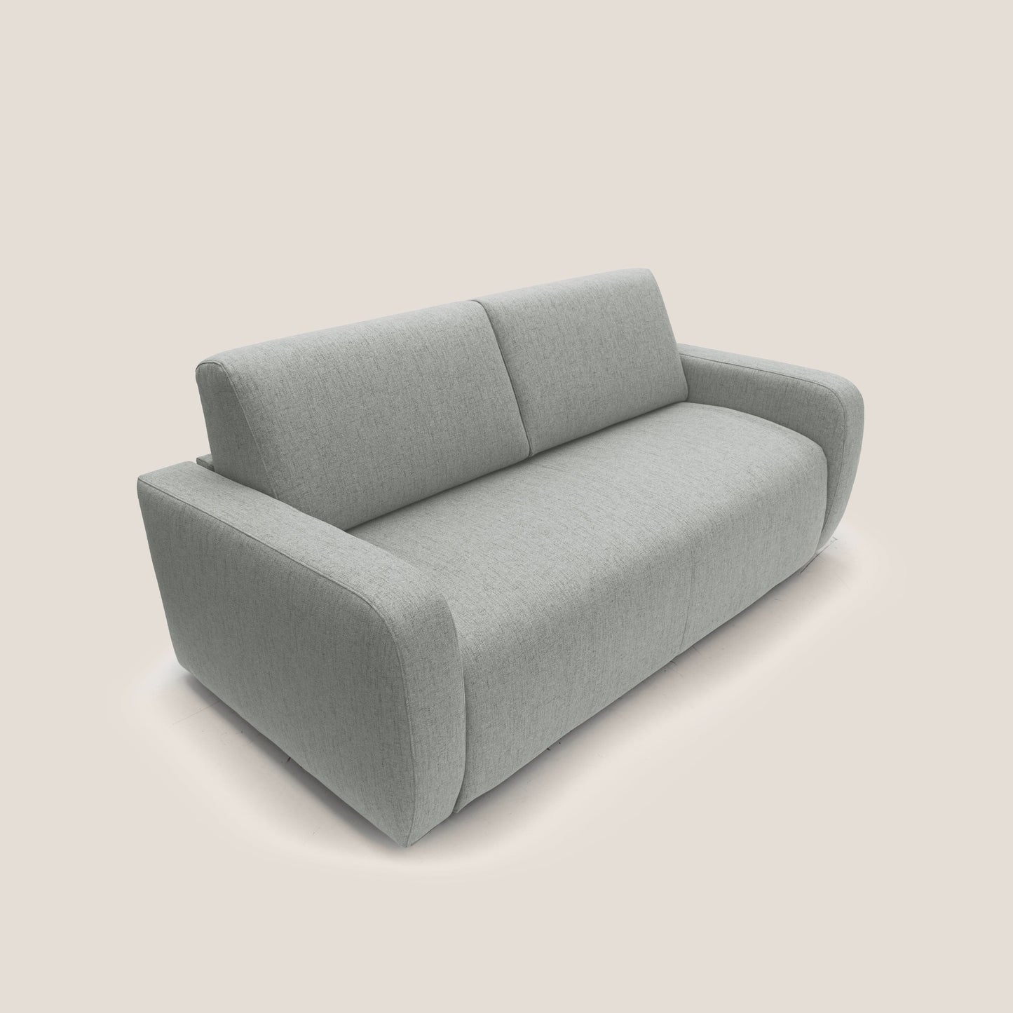 Duna Divano letto matrimoniale con materasso 20 cm in tessuto impermeabile T03 grigio chiaro