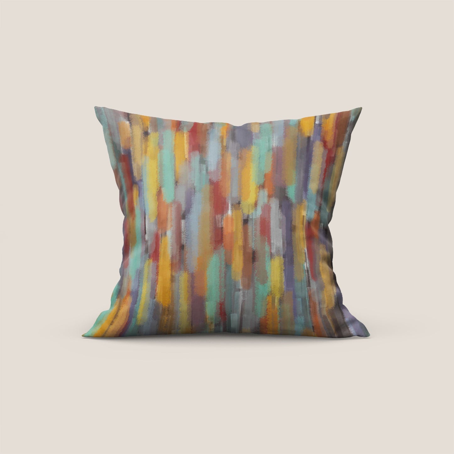 Collezione Brush-line cuscini a fantasie multicolor in velluto impermeabile giallo