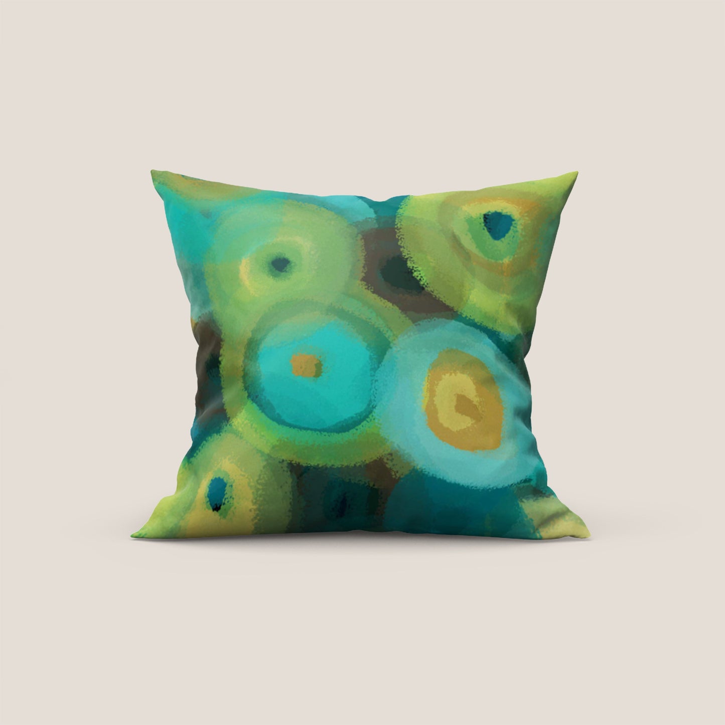 Brush-cicle collezione cuscini a fantasie multicolor in velluto impermeabile verde