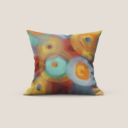 Brush-circle collezione cuscini a fantasie multicolor in velluto impermeabile giallo