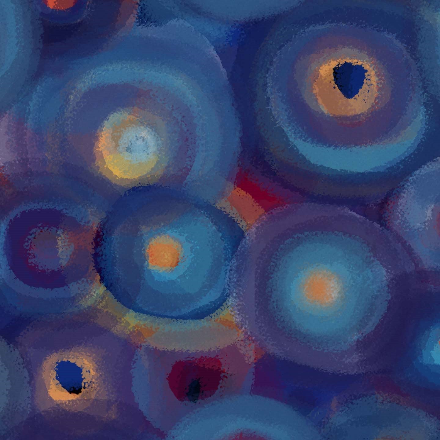 Brush-circle collezione cuscini a fantasie multicolor in velluto impermeabile blu