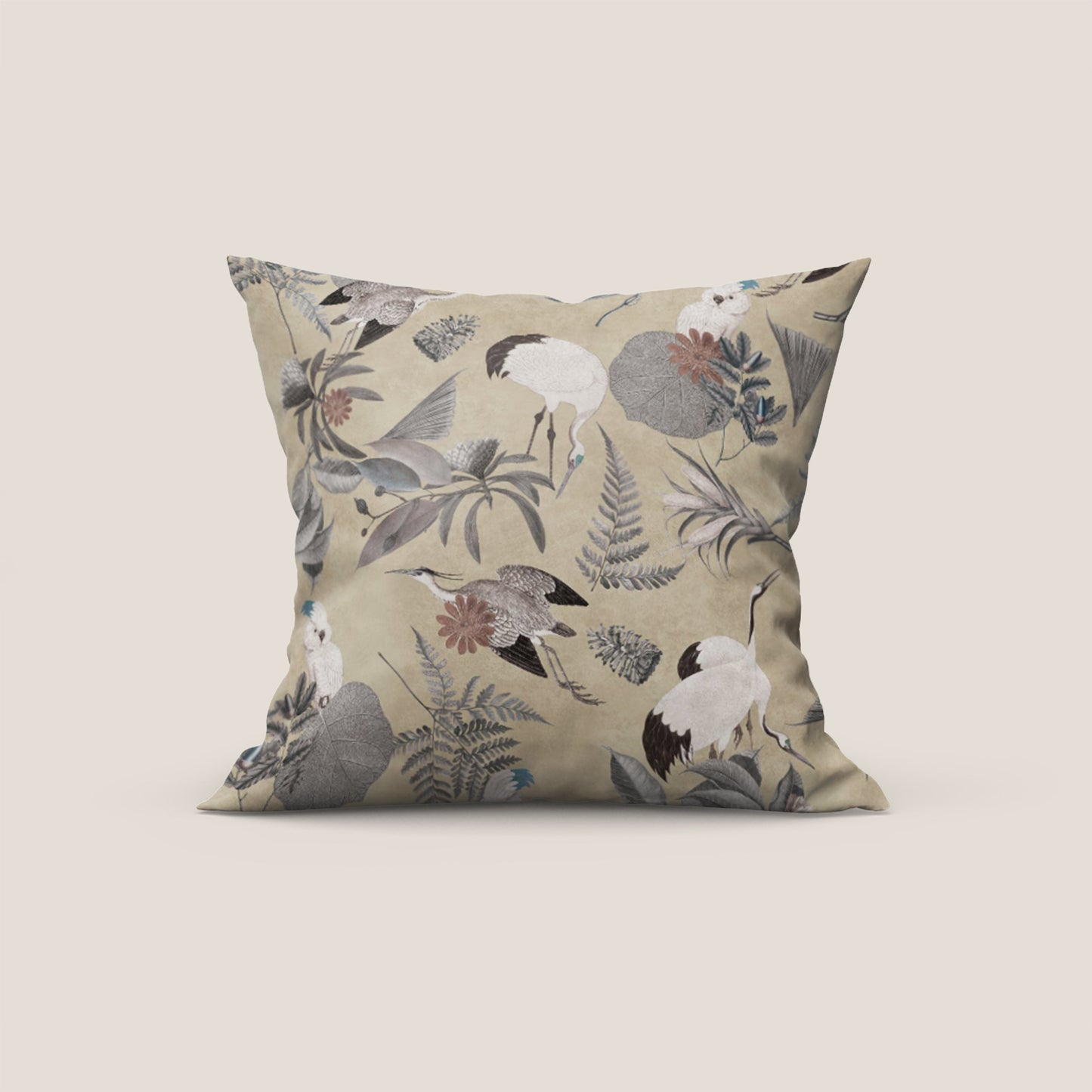 Cacadou elegante collezione di cuscini a fantasia in velluto impermeabile beige