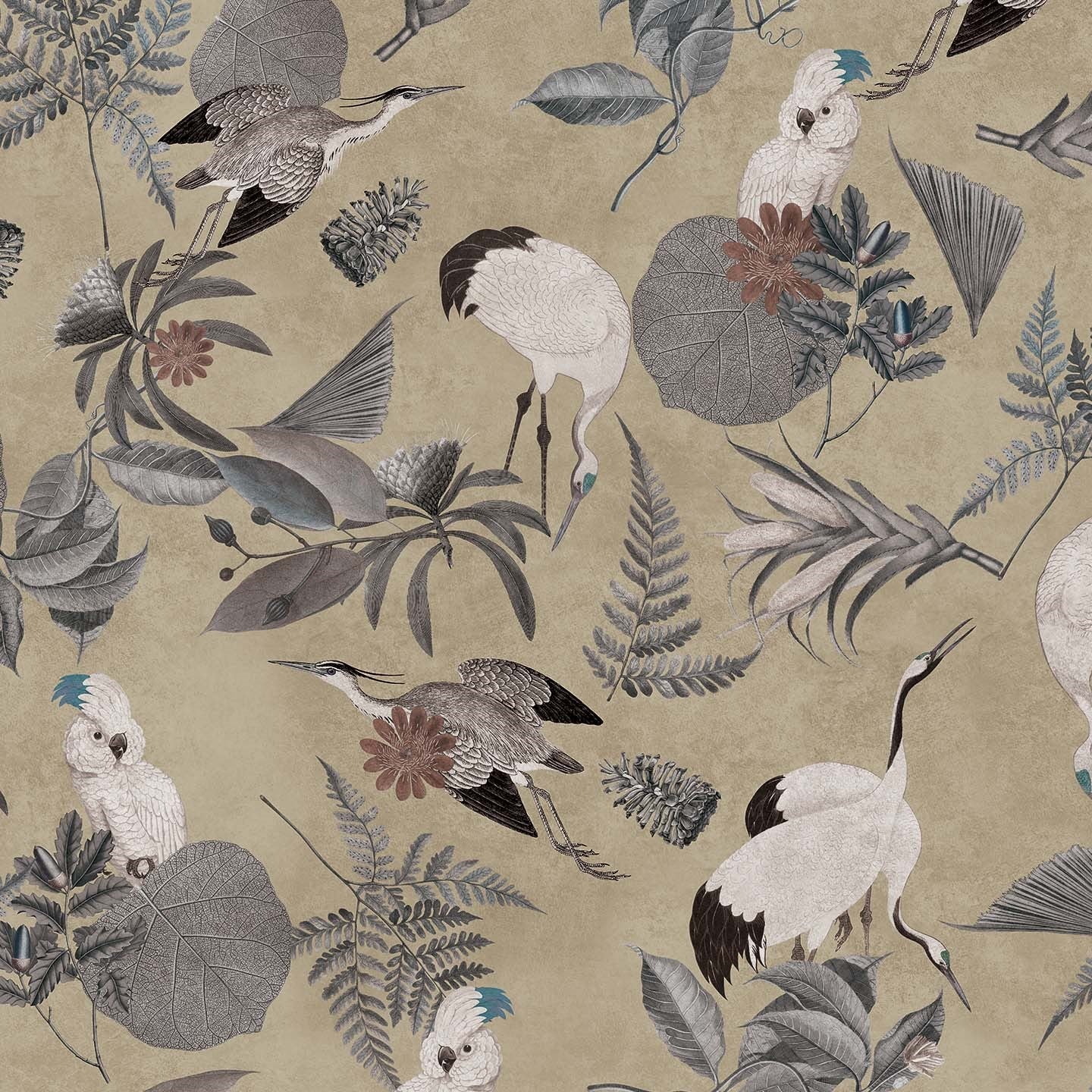 Cacadou elegante collezione di cuscini a fantasia in velluto impermeabile beige