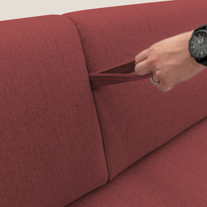 Duna Divano letto matrimoniale con materasso 20 cm in tessuto impermeabile T03 rosso