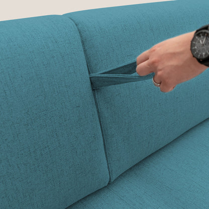 Duna Divano letto matrimoniale con materasso 20 cm in tessuto impermeabile T03 azzurro