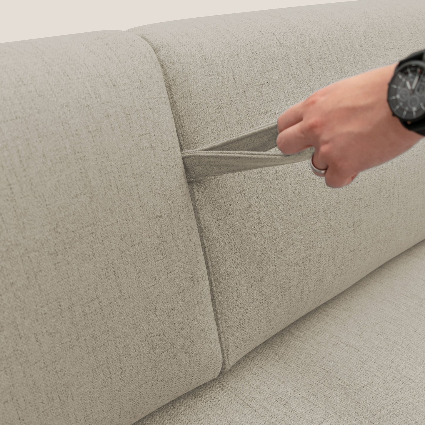 Duna Divano letto matrimoniale con materasso 20 cm in tessuto impermeabile T03 beige